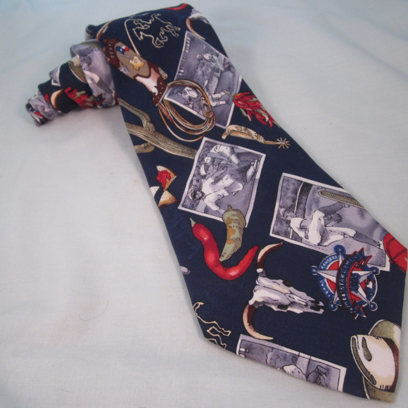 Nicole Miller Other - NICOLE MILLER Silk Necktie TEXAS BASEBALL Navy Red